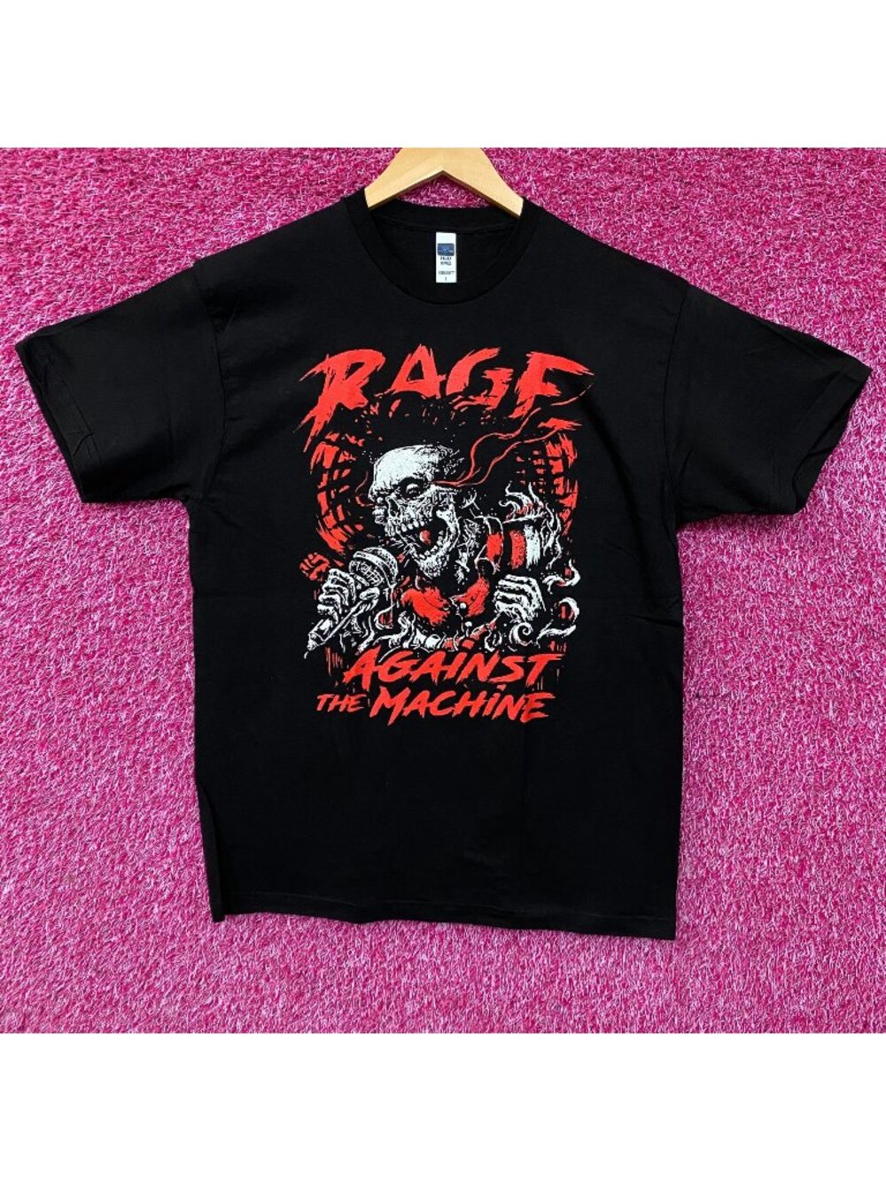 Rage Against the Machine Mic Skull Skeleton Rock T-shirt Large